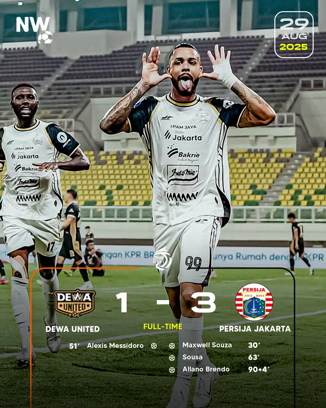 Dewa United Vs Persija: Macan Kemayoran Menang 3-1